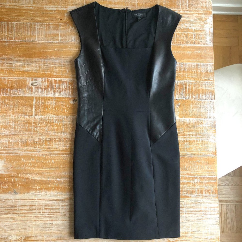 Rag & Bone Leather Panel Dress